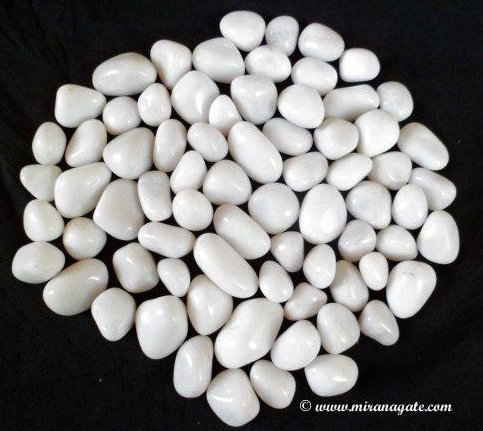 Milky White Tumbled & Pebbles Stone Services in Khambhat Gujarat India